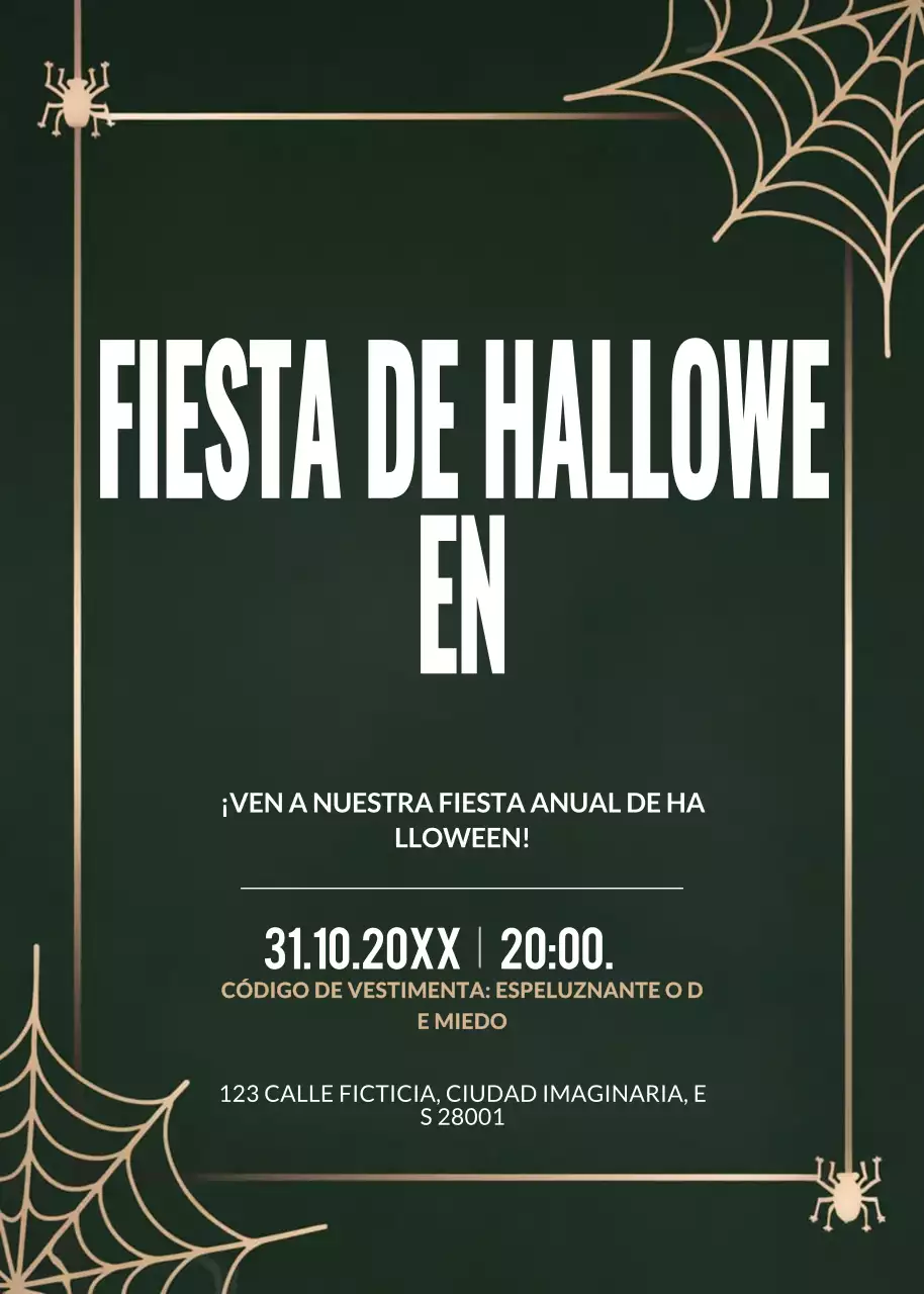 invitación gótica negra de Halloween