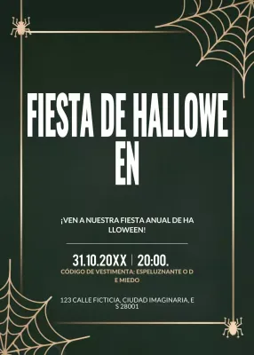 invitación gótica negra de Halloween
