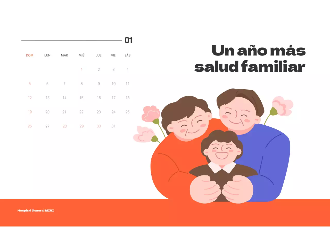 Un hospital festivo con ilustraciones de temática sanitaria y familiar y acentos de color