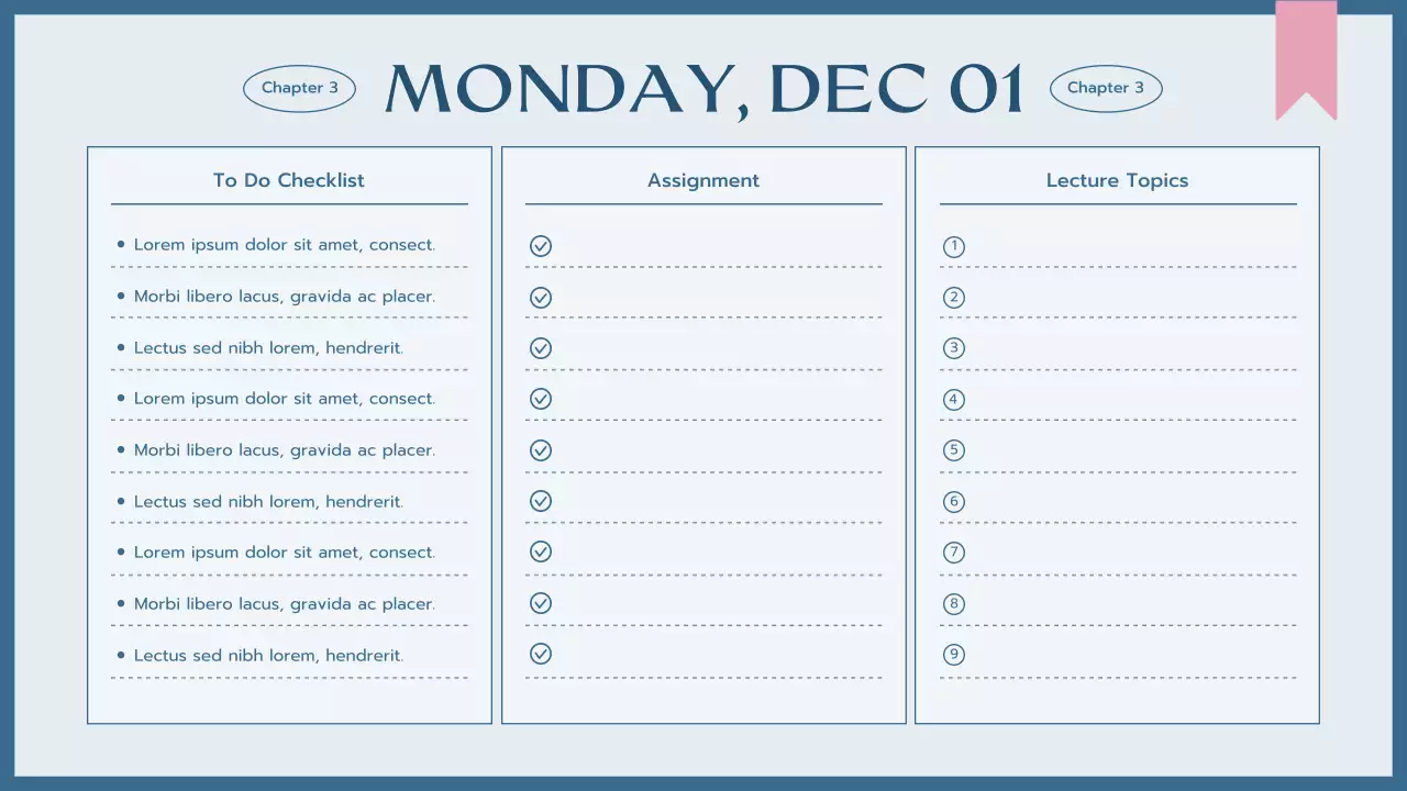Blue Simple Class Planner Presentation