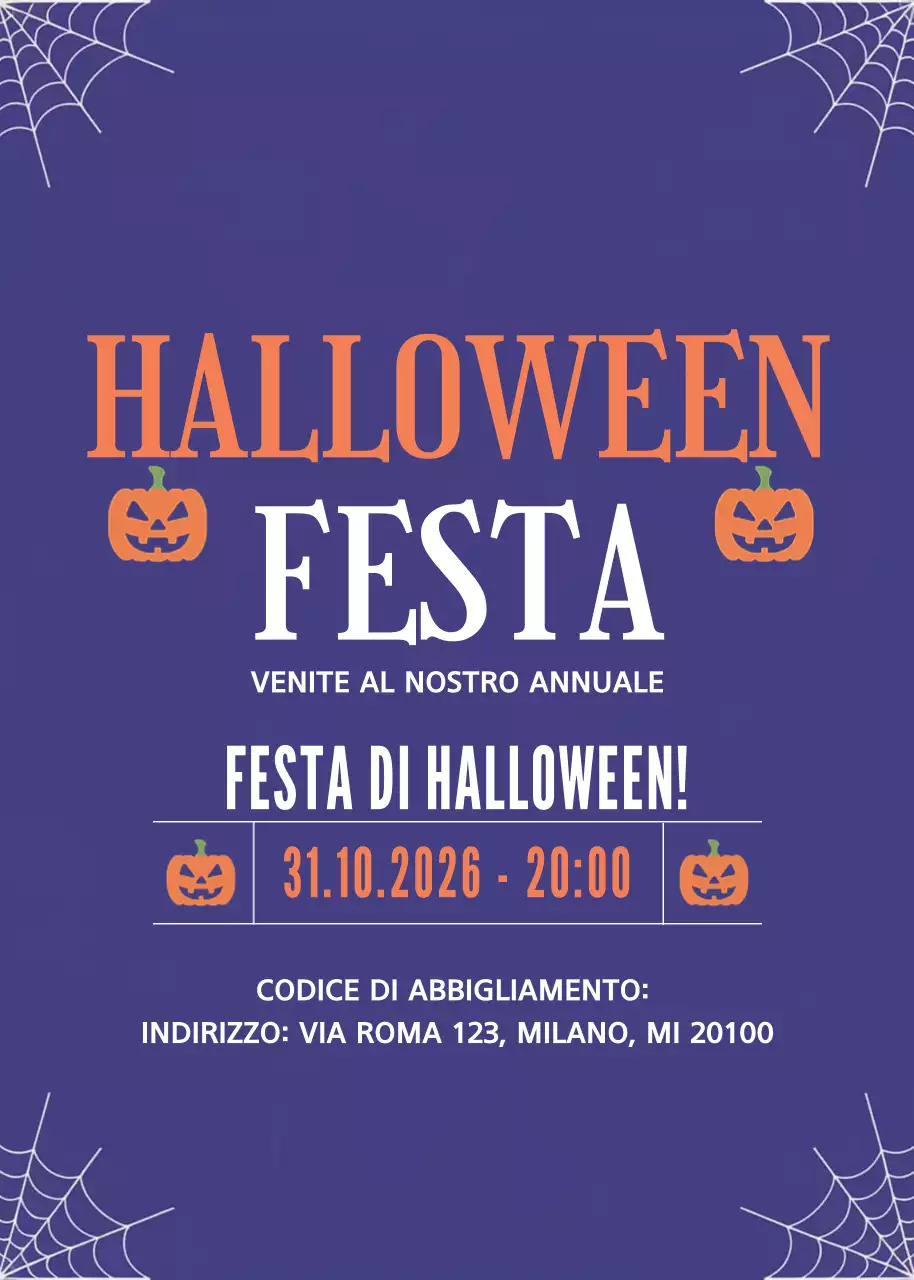Invito di Halloween retrò viola