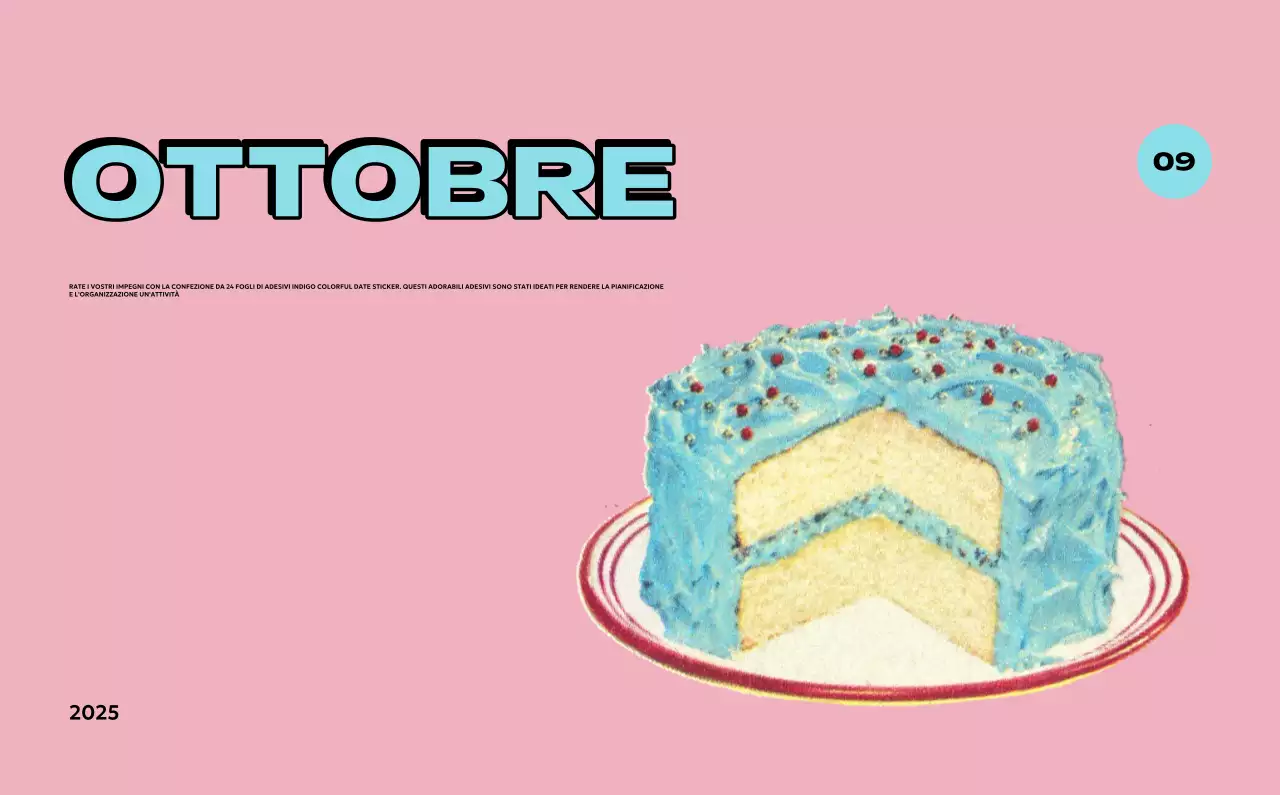 Calendari colorati con una varietà di illustrazioni retrò