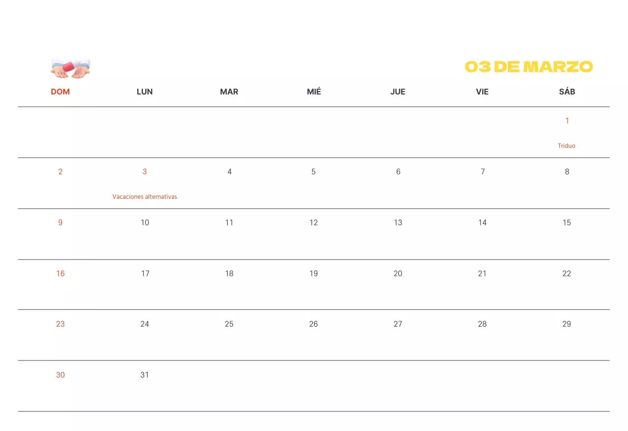 Un hospital festivo con ilustraciones de temática sanitaria y familiar y acentos de color