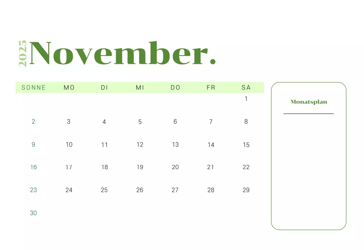 Kalender mit Jugendillustrationen auf gelb-grünem Hintergrund