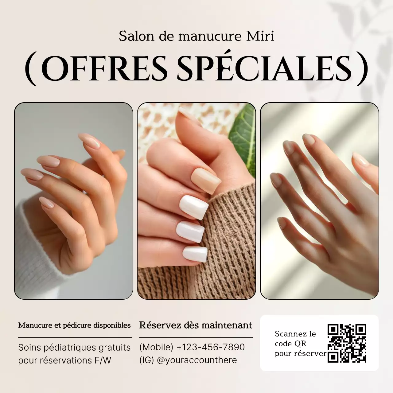 Promotion de l'ongle moderne beige
