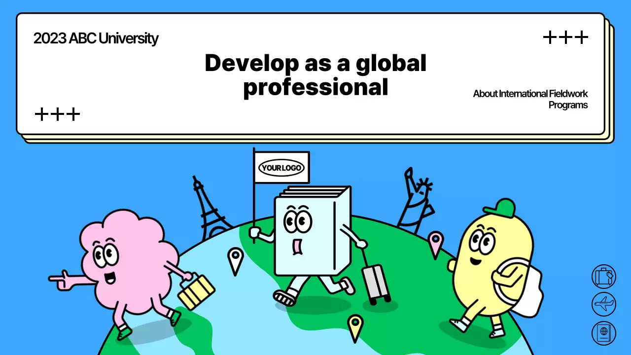 Apresentação de promoção de viagens Blue Animation