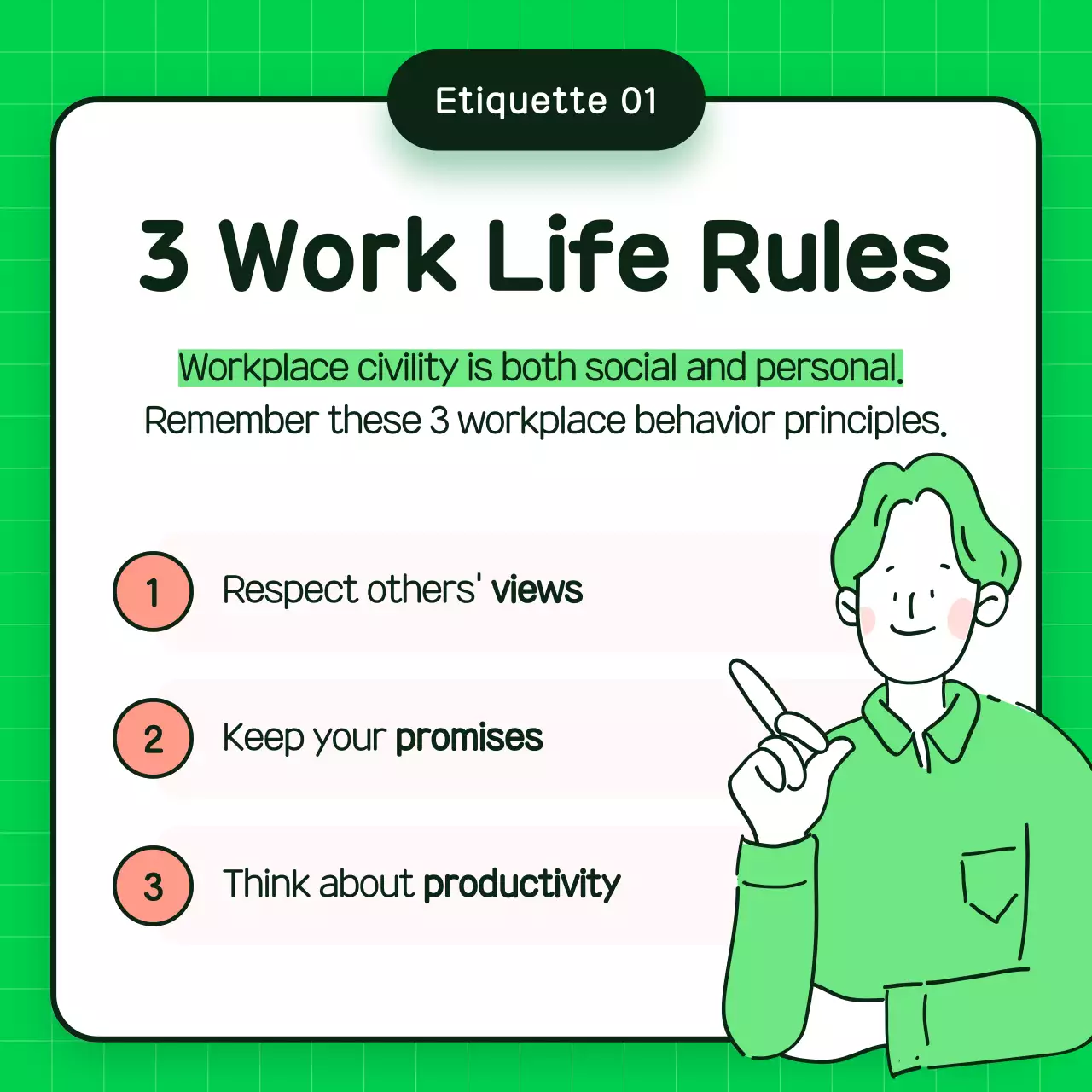 Green Simple Workplace Guide Instagram Carousel