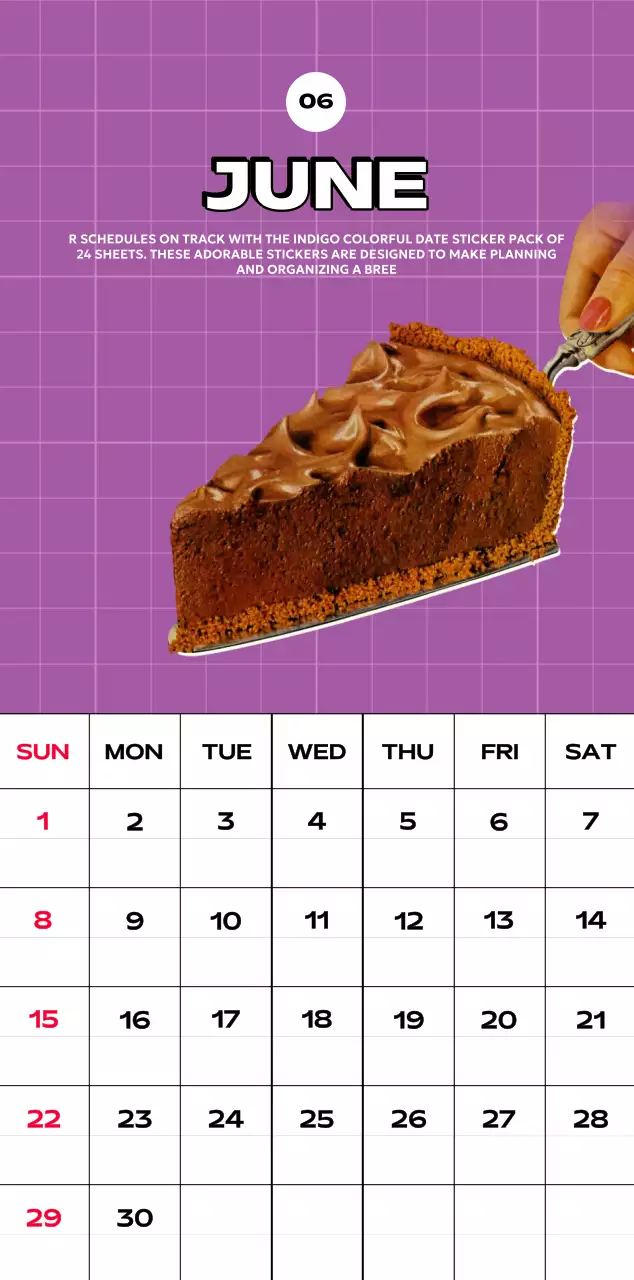 様々なレトロなイラストが描かれたカラフルなカレンダーカレンダー