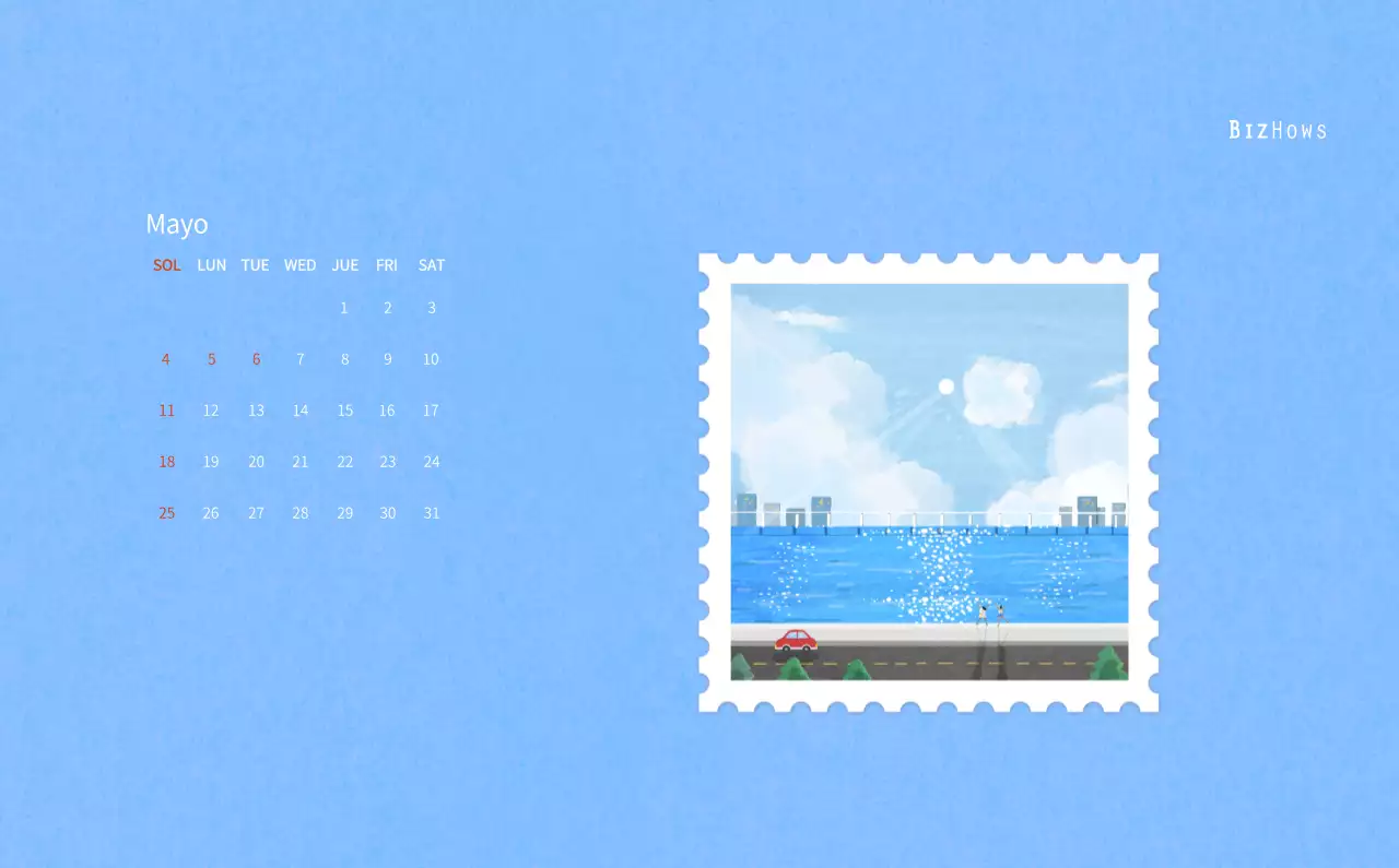 Calendario de Año Nuevo con cálidas ilustraciones