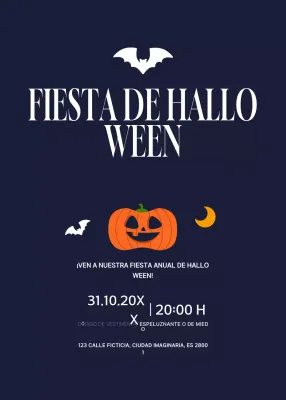 Invitación de Halloween vintage azul marino