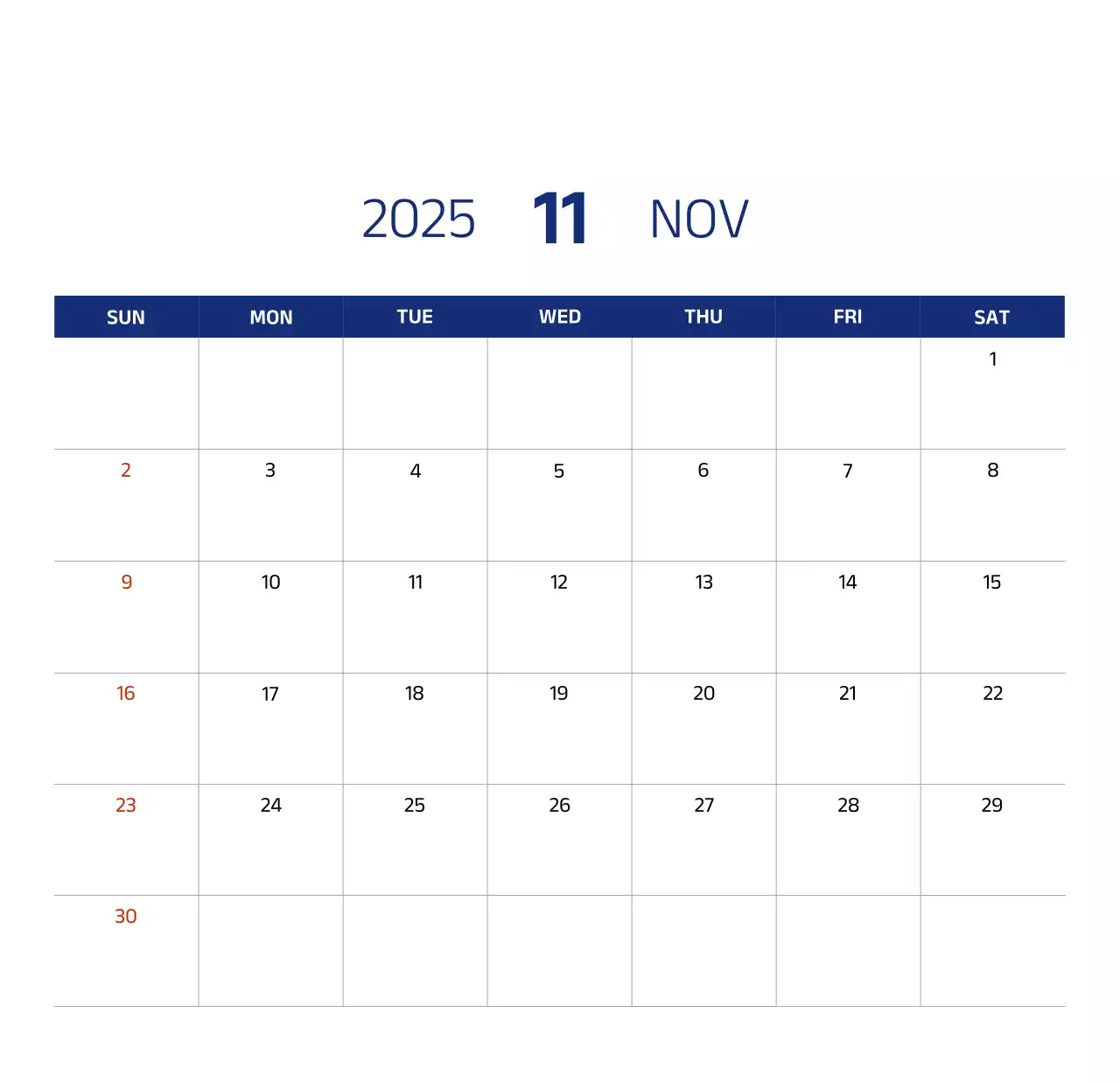 Lịch đơn giản với hình minh họa màu xanh gọn gàng