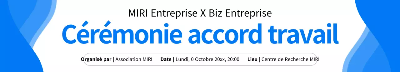 Promouvoir une simple cérémonie d'accord de collaboration bleue et blanche