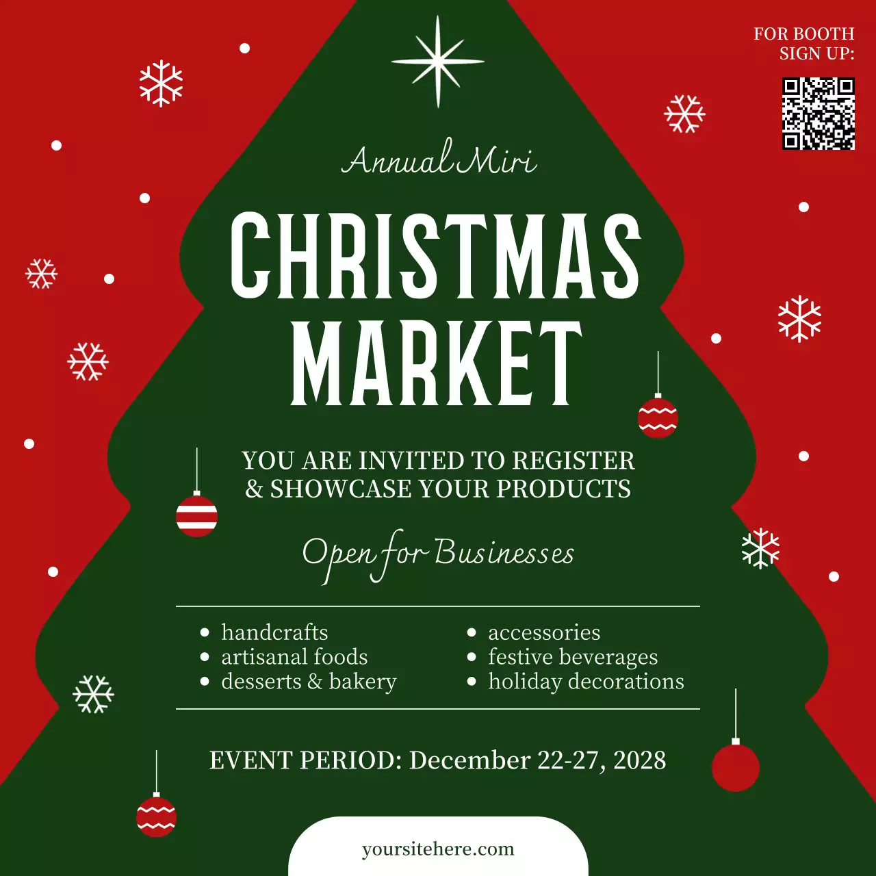 Red Traditional Christmas Advertisement Social Media Post