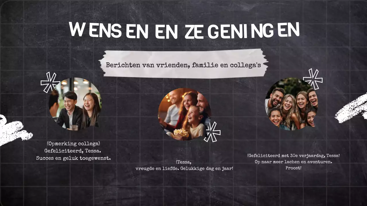 zwarte trendy verjaardag Presentatie