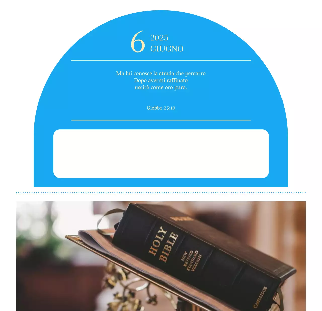 Calendario ecclesiastico blu di concezione moderna