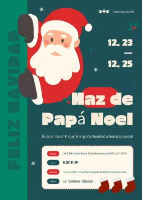 Ofertas de empleo a tiempo parcial en Navidad en rojo y verde