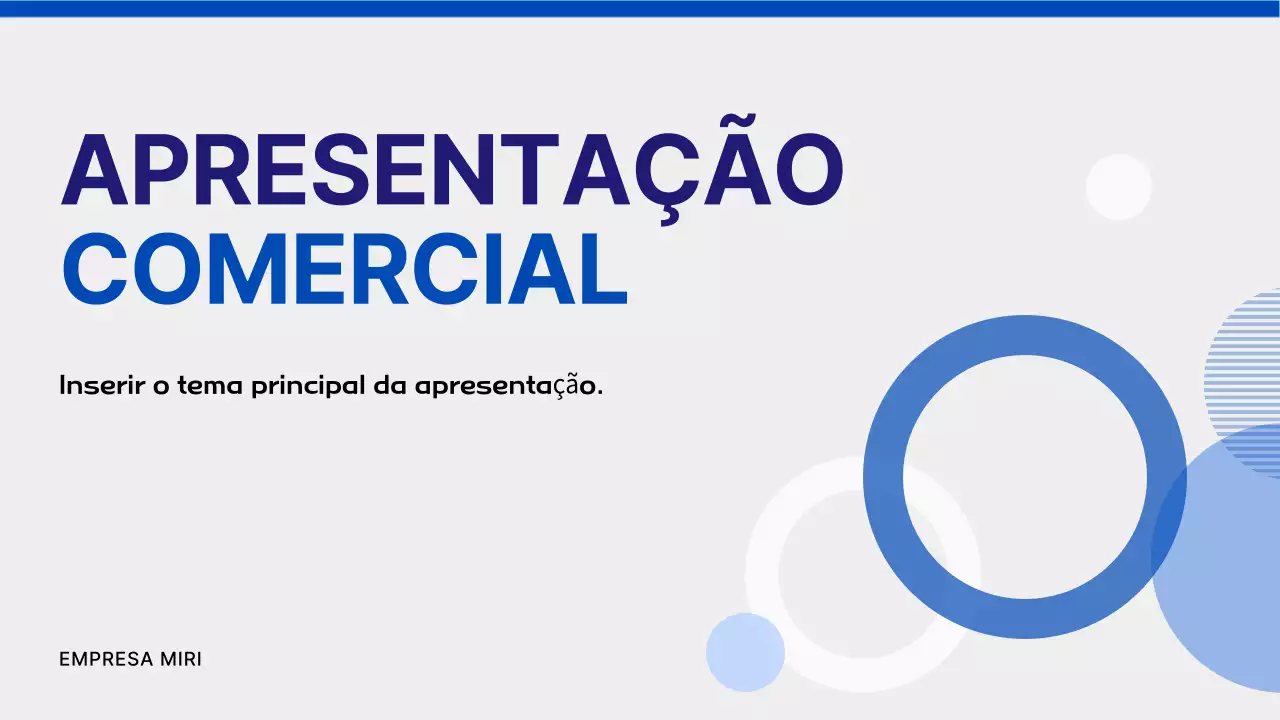 Proposta com formas simples sobre um fundo azul
