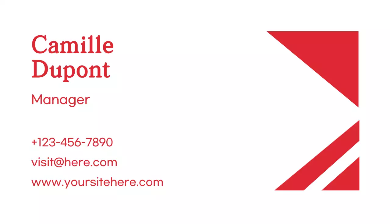 carte de visite géométrique rouge
