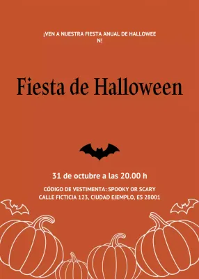 naranja invitación tradicional de Halloween
