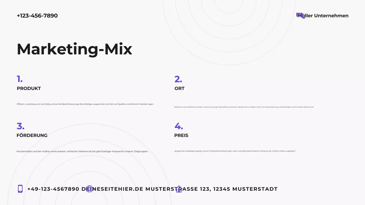 Lila moderner Marketingplan