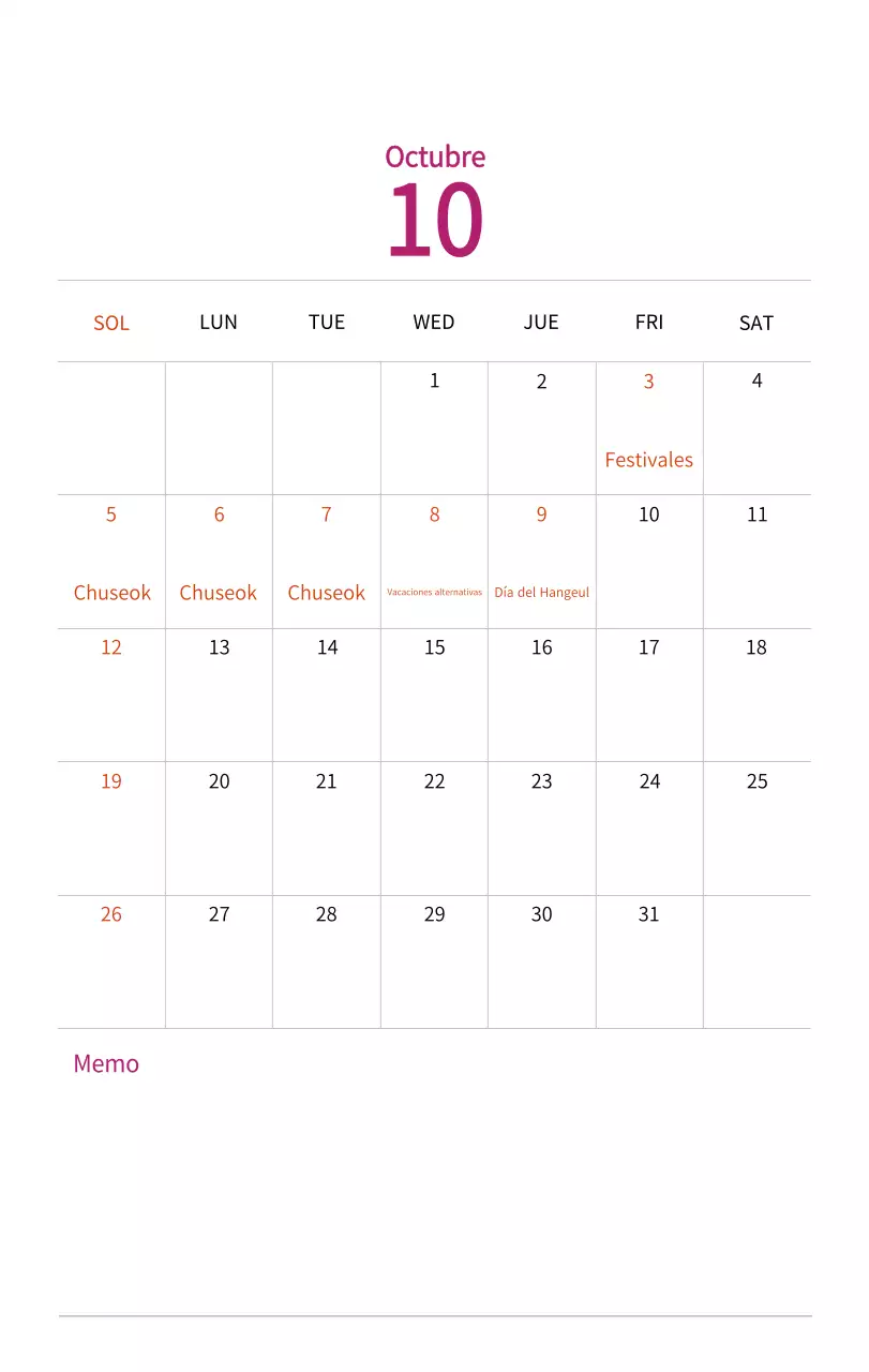 Calendario de Año Nuevo con cálidas ilustraciones