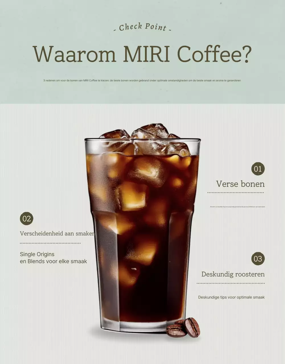 Promoot de verkoop van vintage koffiebonen in lichtblauw en bruin