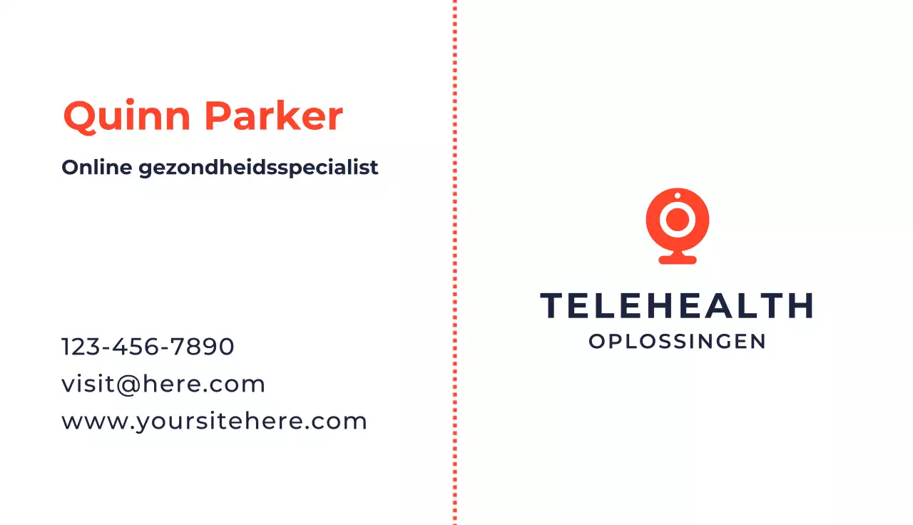 oranje professioneel telehealth visitekaartje