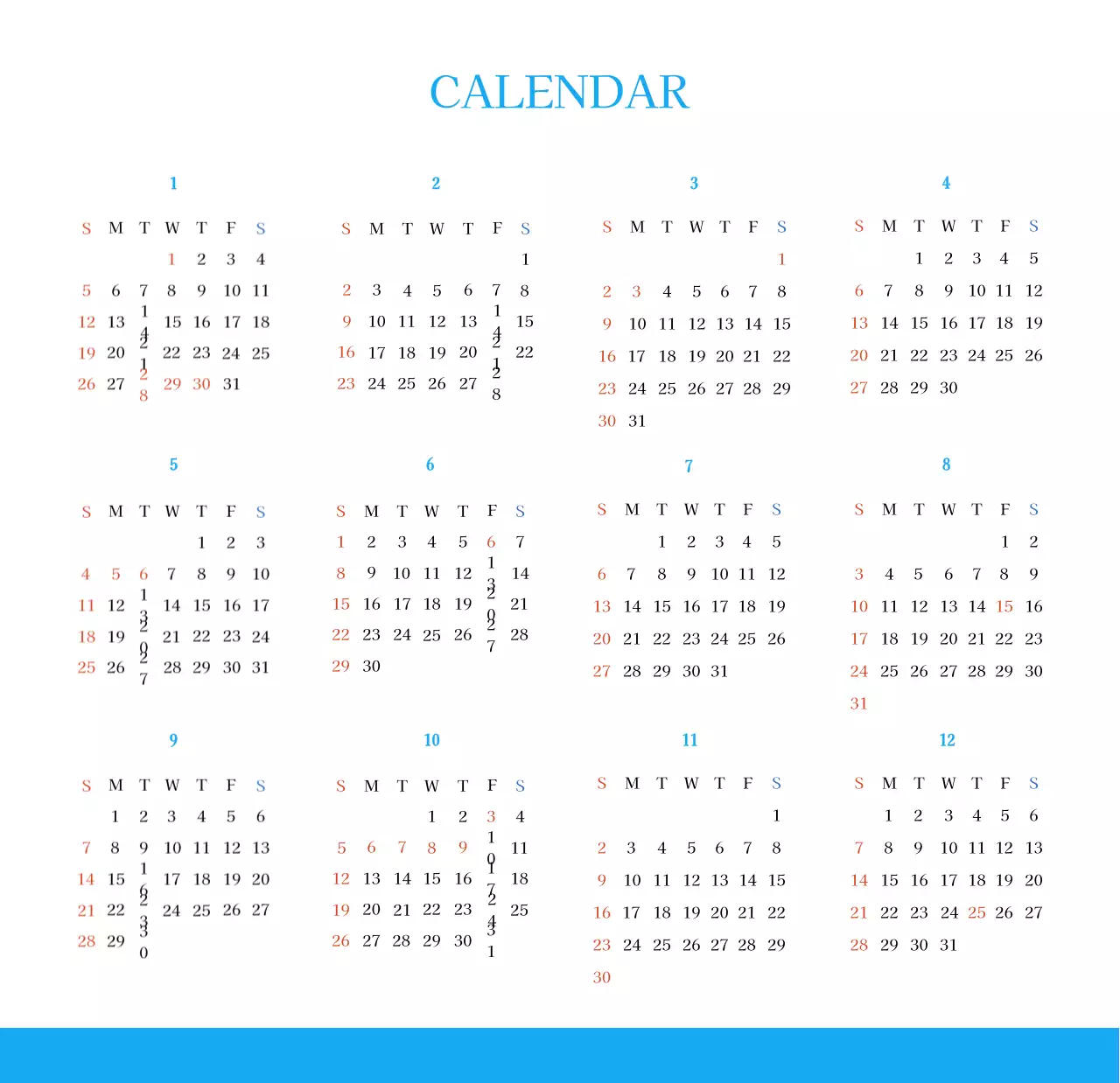 Lịch nhà thờ khái niệm hiện đại màu xanh