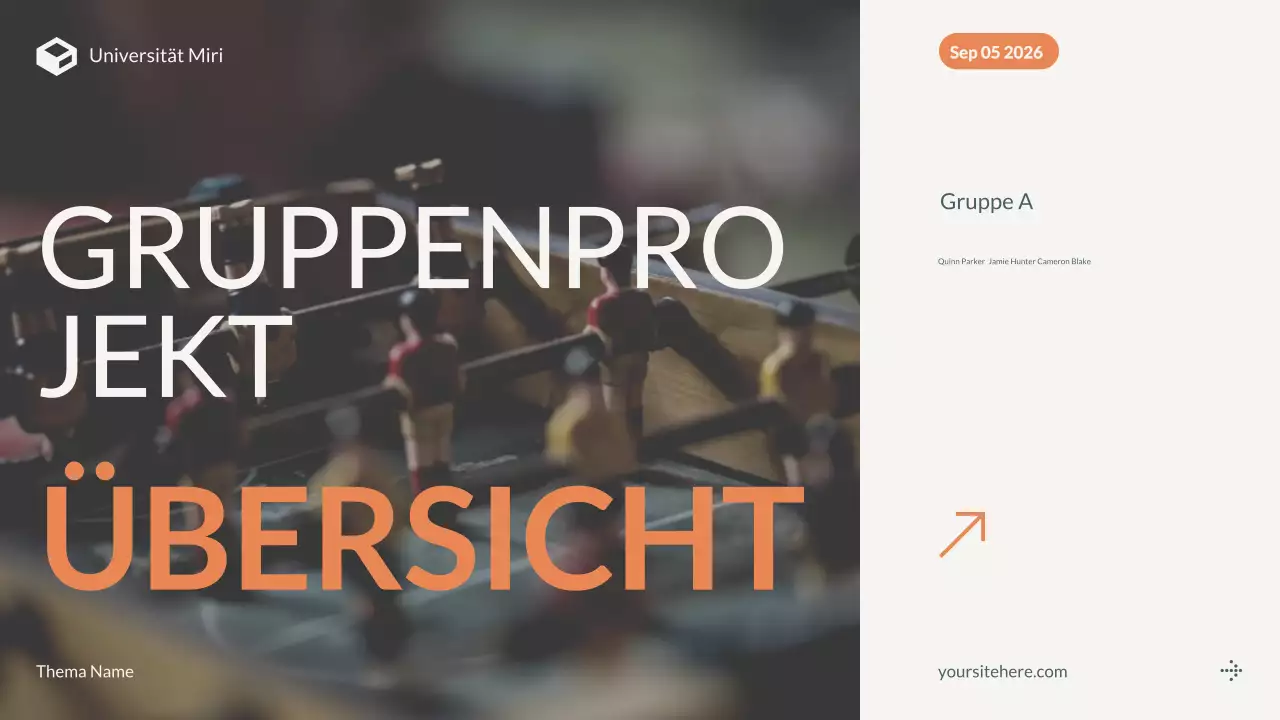 orange modern Projektübersicht Präsentation