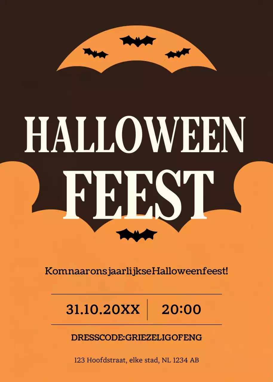 oranje retro Halloween uitnodiging