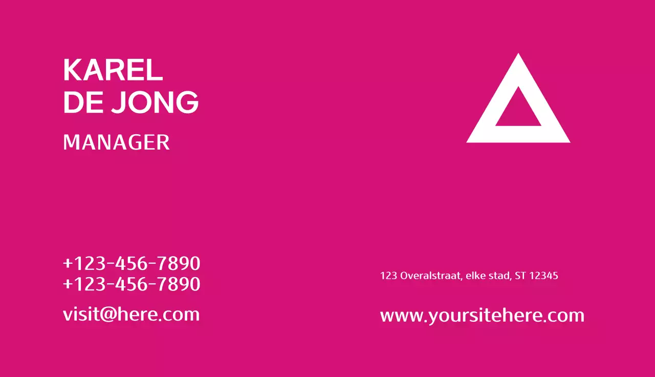 roze modern visitekaartje
