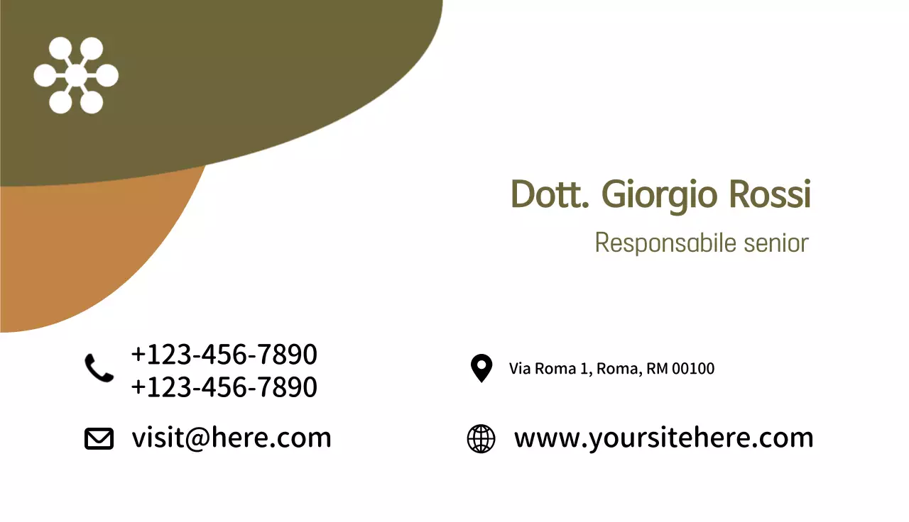 biglietto da visita verde semplice