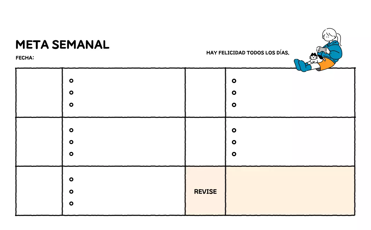 Calendario ilustrado con un bonito estilo de líneas