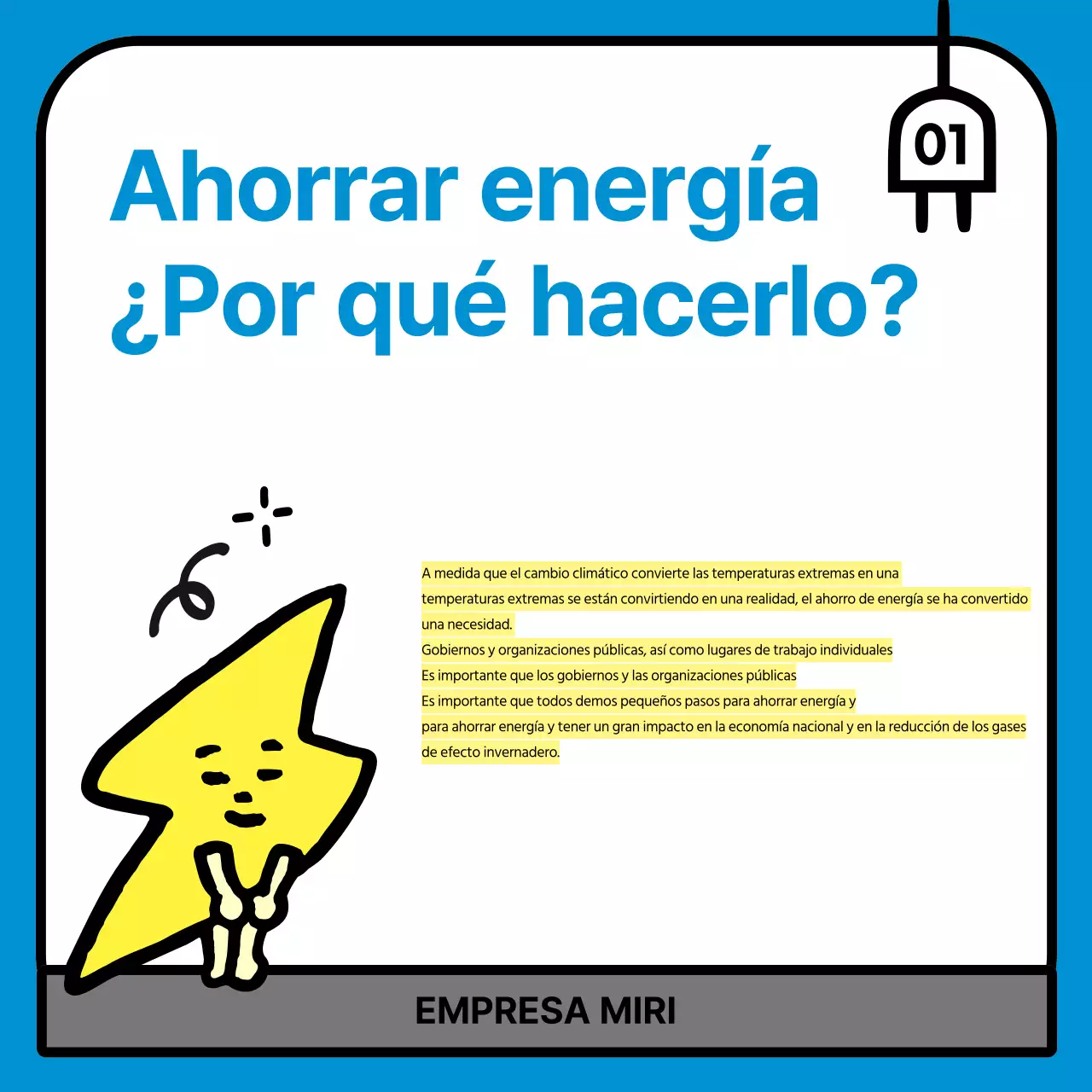 Campaña de ahorro de energía Blue Simple