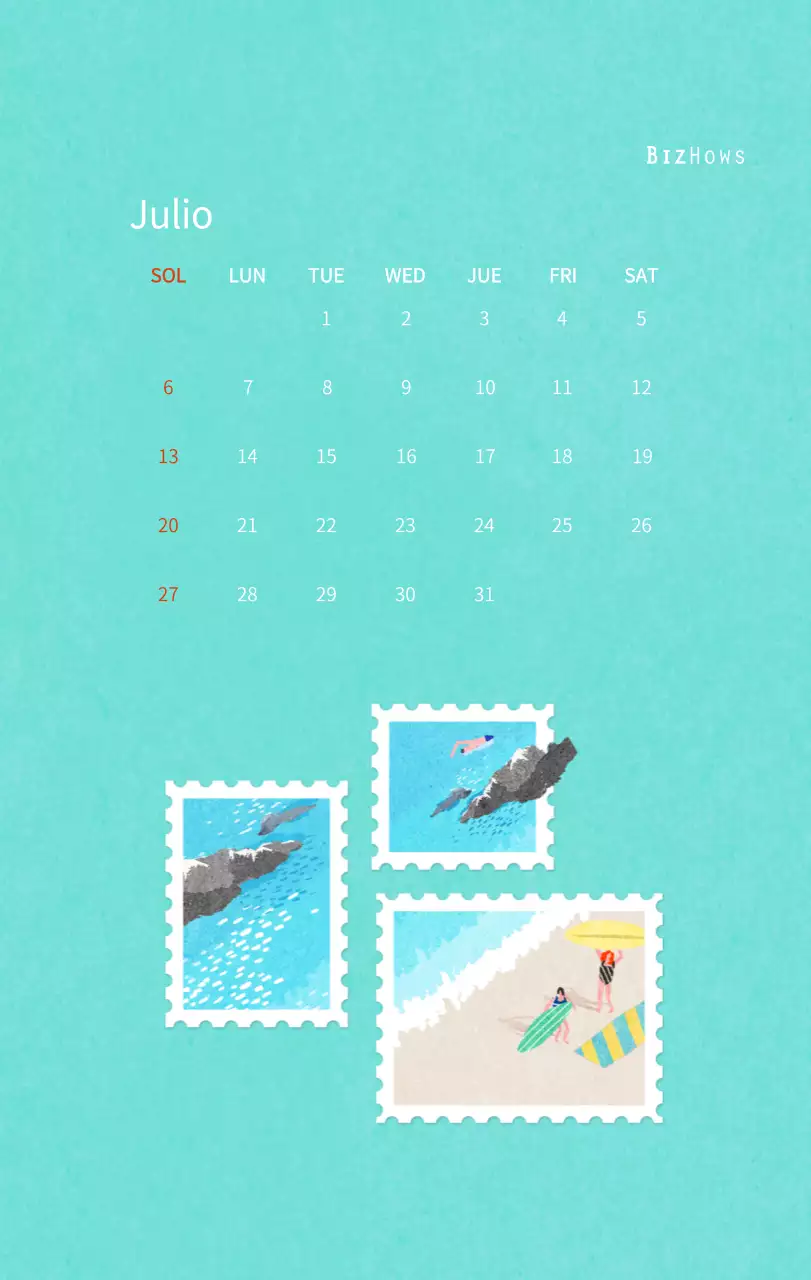 Calendario de Año Nuevo con cálidas ilustraciones