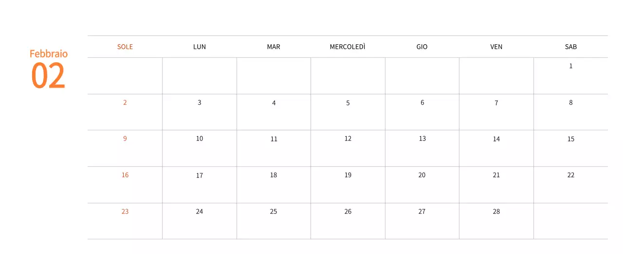 Calendario di Capodanno con una calda illustrazione