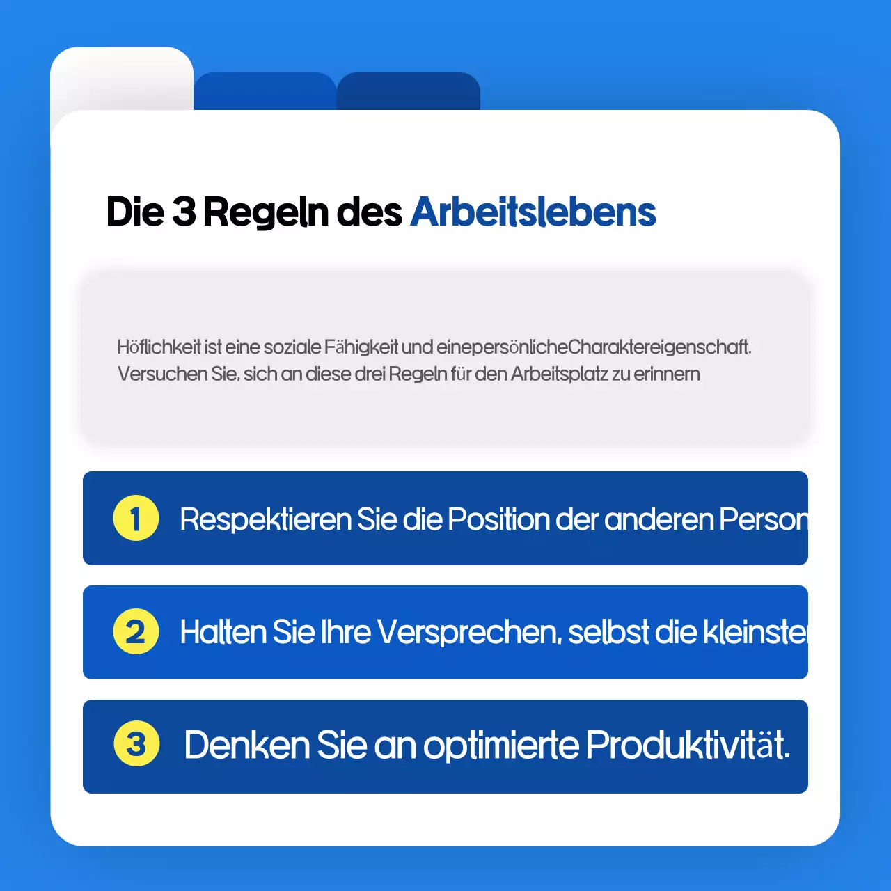 Blue Modern Workplace Manieren Trainingsressourcen