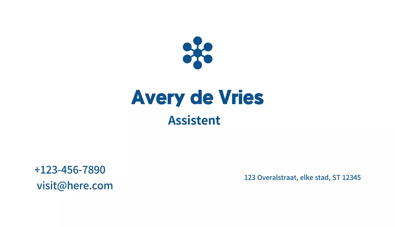 blauw eenvoudig visitekaartje