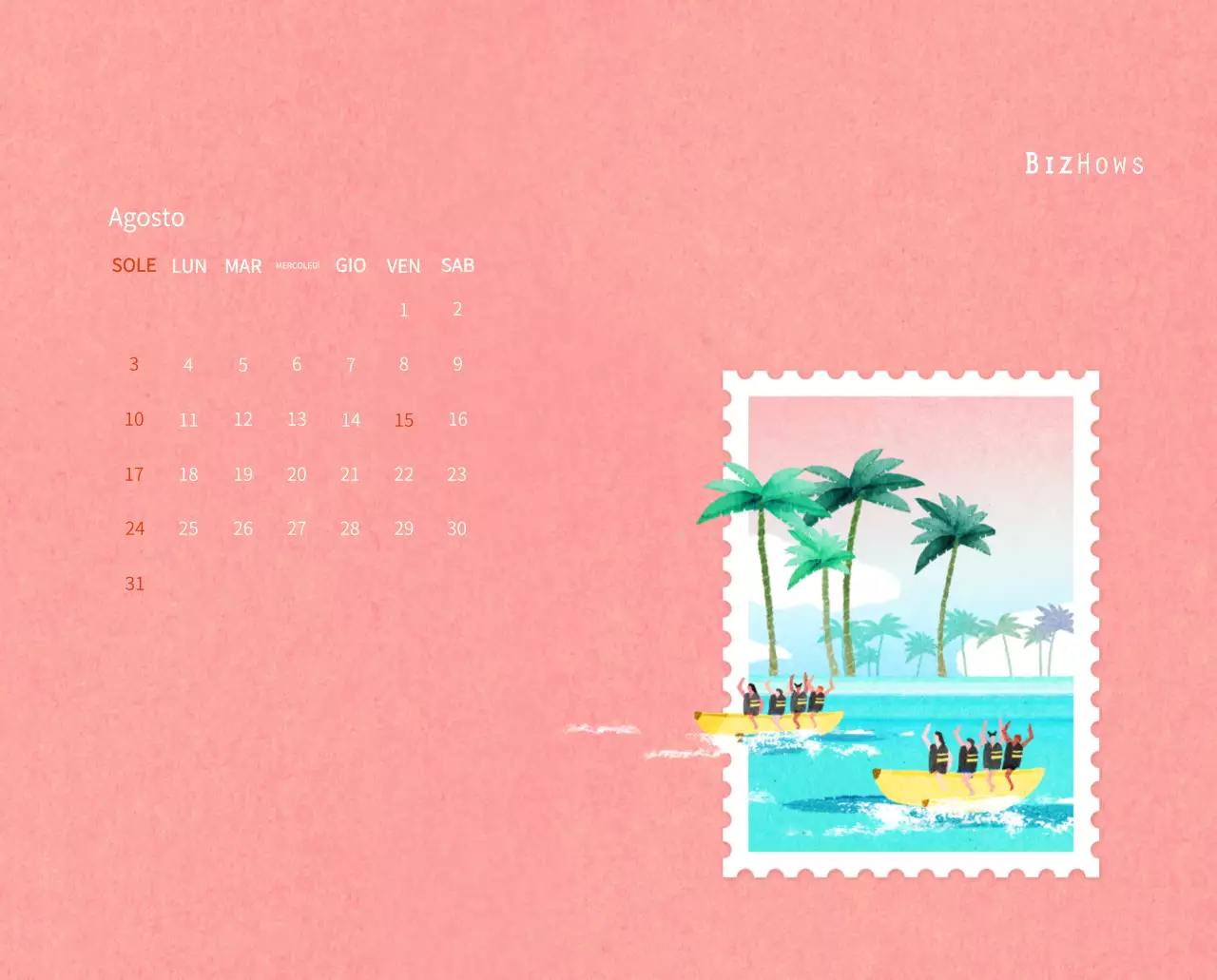 Calendario di Capodanno con una calda illustrazione