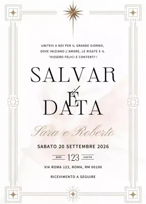 Invito di nozze elegante beige