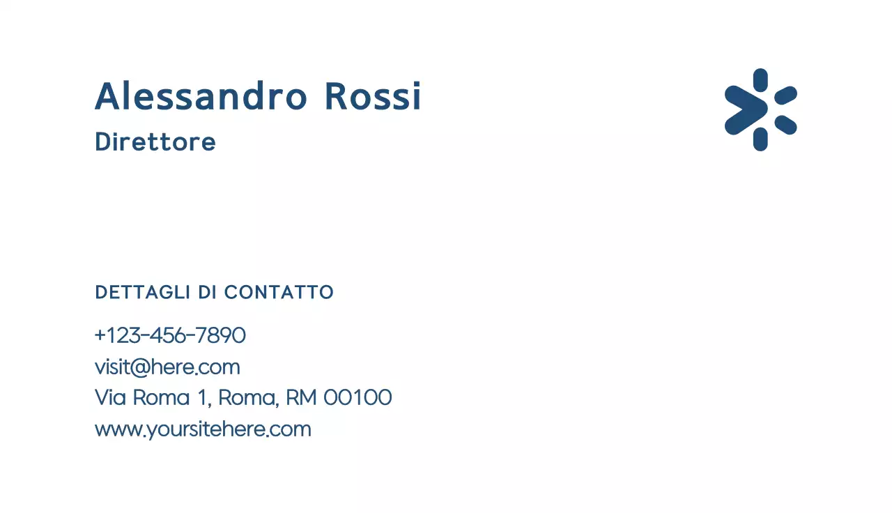 biglietto da visita minimalista blu