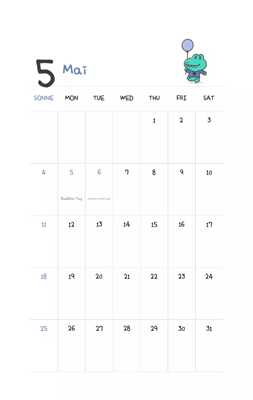 Ein Kalender mit einem niedlichen Ago-Illustrationskonzept