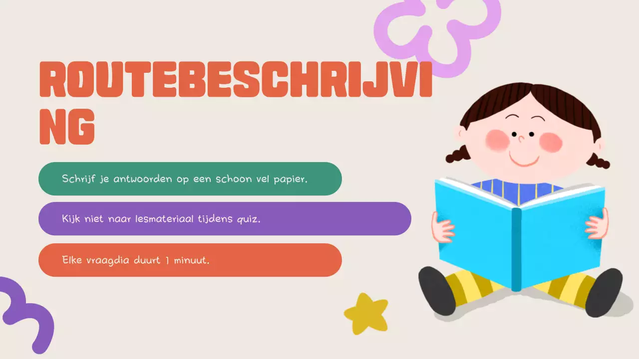 Kleurrijke quiz aankondiging