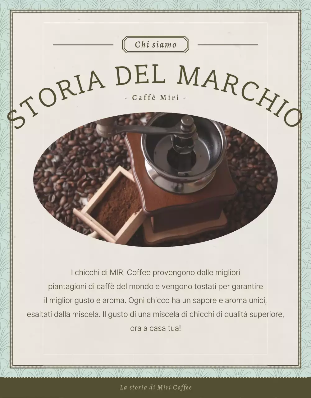 Promuovere la vendita di chicchi di caffè vintage in azzurro e marrone