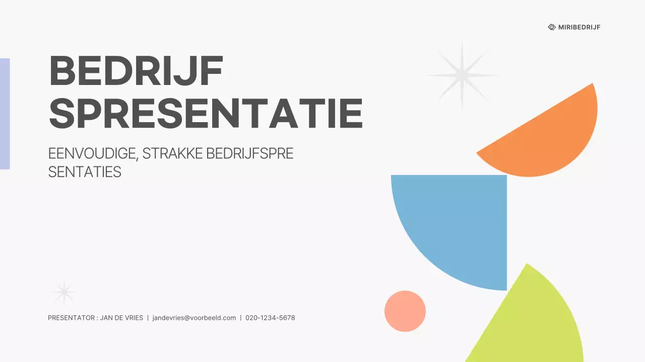 Een wit, strak bedrijfsplan