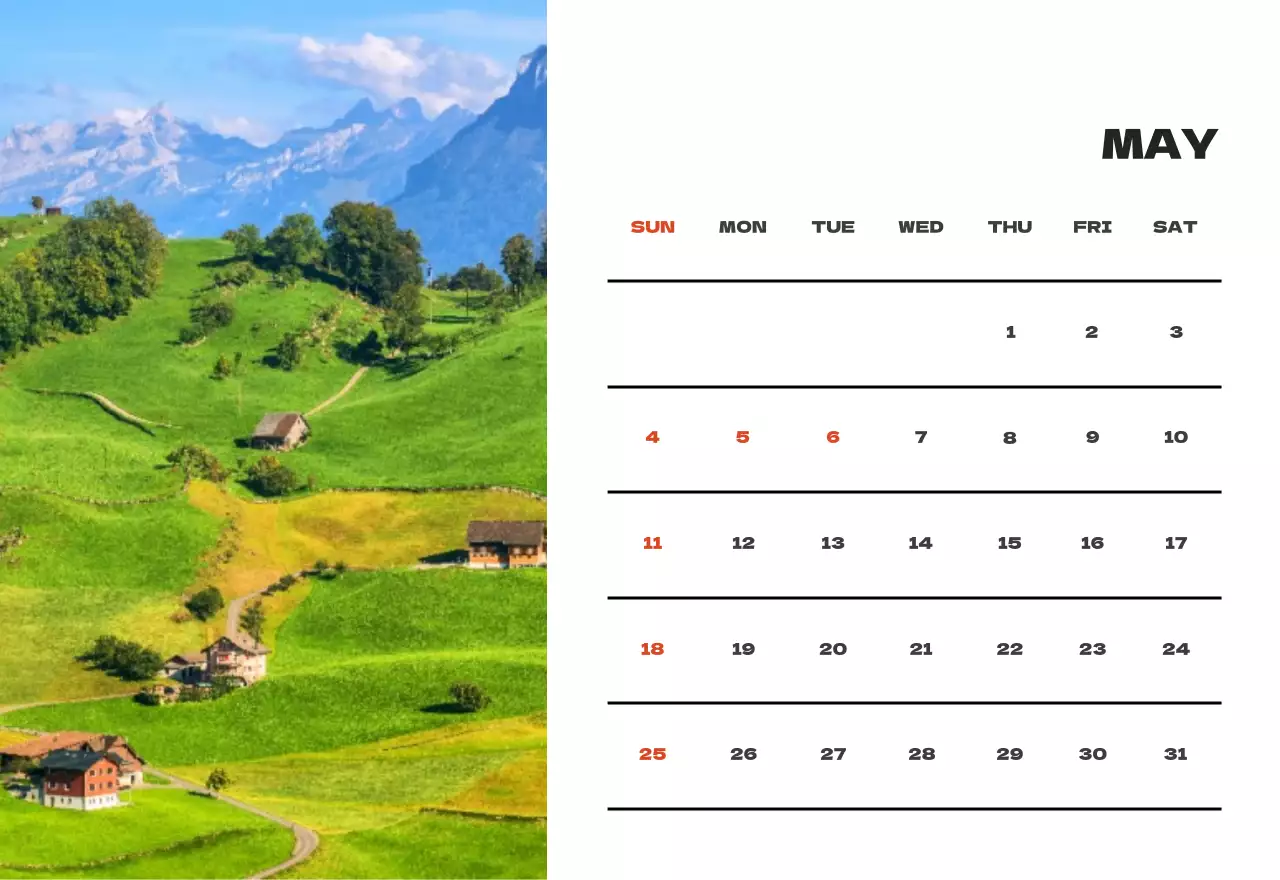 Kalender bersih foto langit