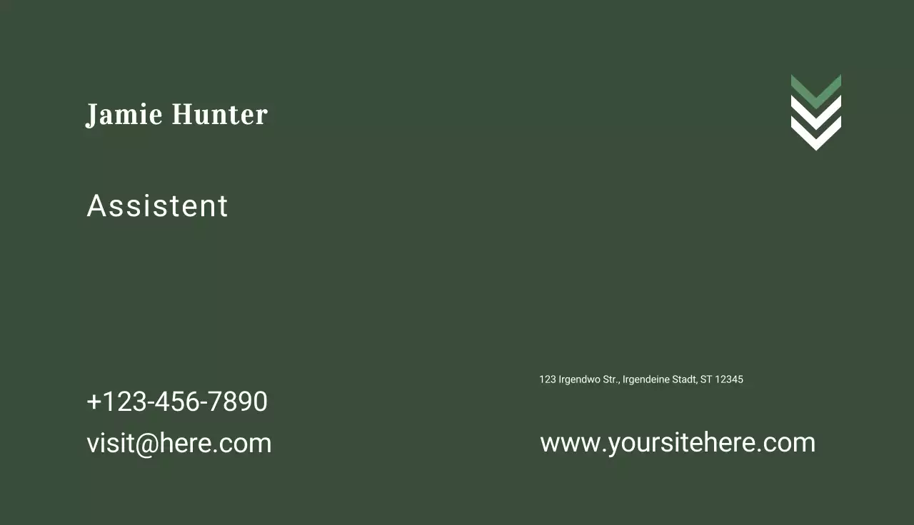 grüne Minimal-Visitenkarte