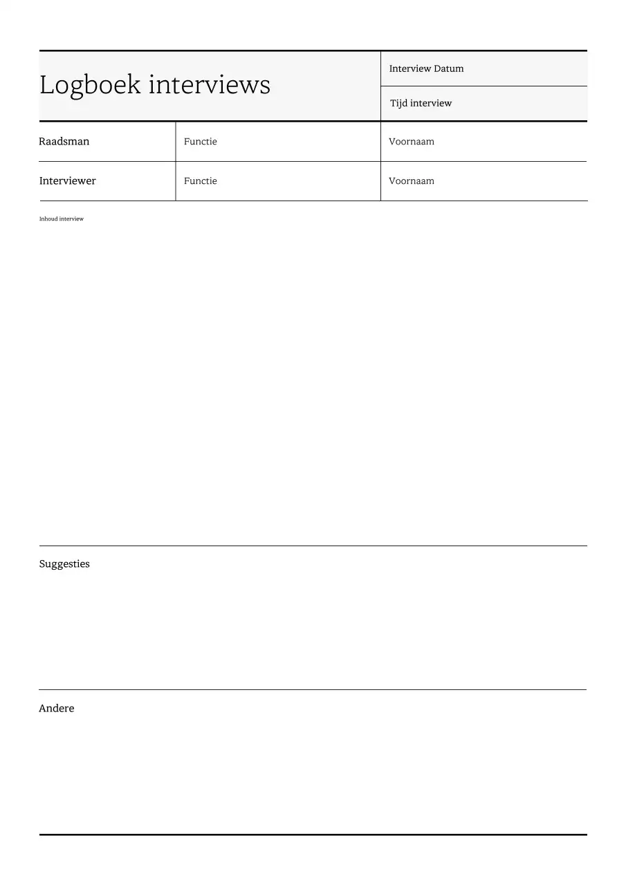 Eenvoudig, wit, interviewverslag