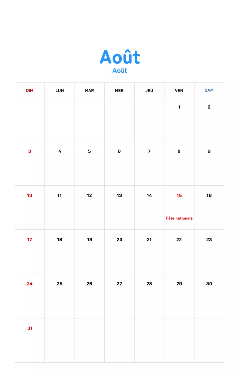 Calendrier du Nouvel An avec illustrations chaleureuses