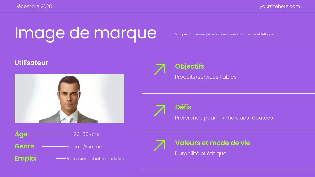 Présentation du plan marketing en dégradé moderne violet